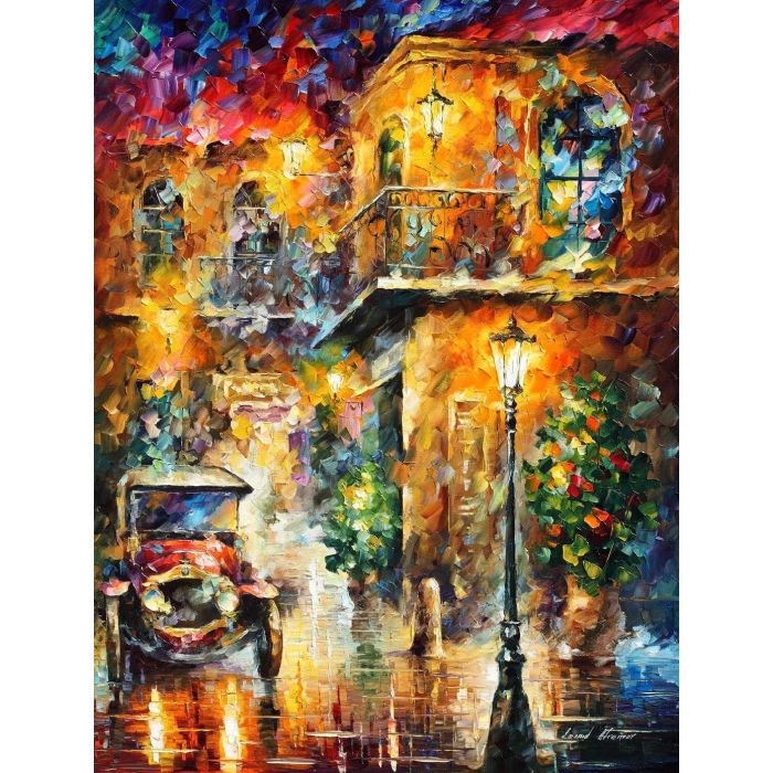 alley by the lake, alley by the lake Leonid Afremov, Leonid Afremov alley by the lake